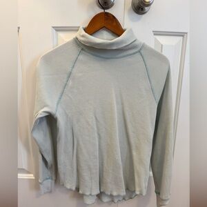 Everlane Pale Mint Green Waffle Knit Shirt Size M Organic Cotton